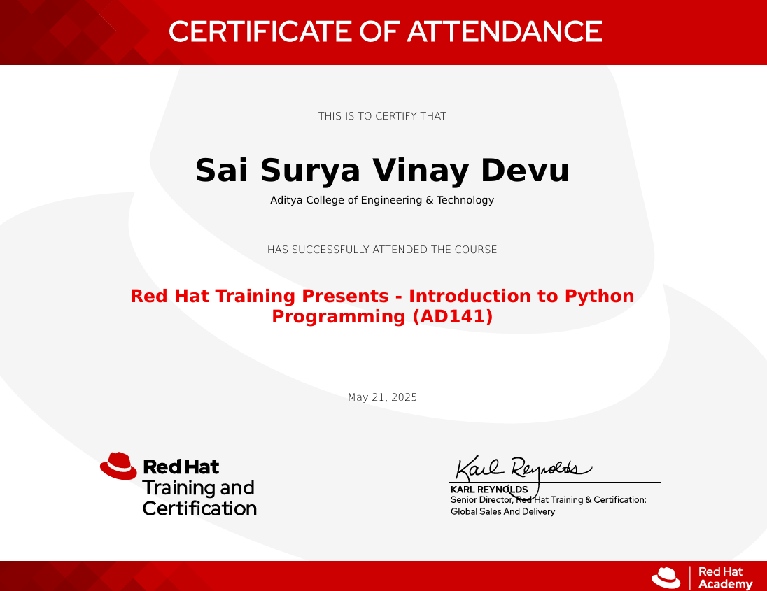 Python Redhat Certification