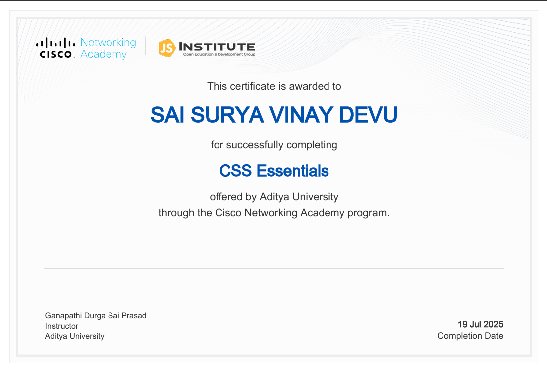 CSS Certification